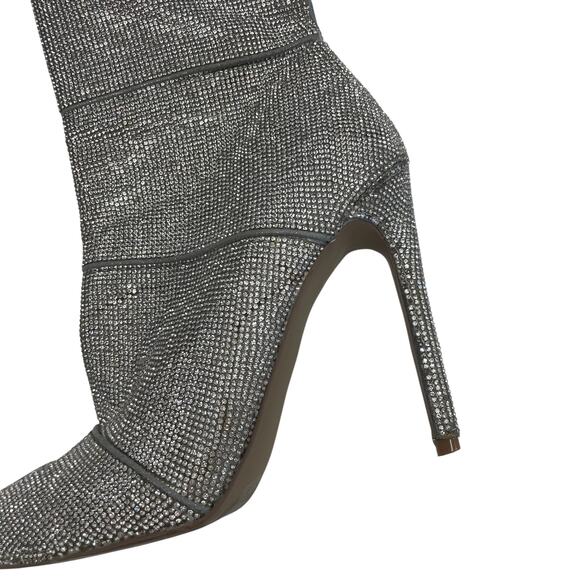 Steve Madden Winona Rhinestone Embellished Stiletto Heel Bootie Womens 8 AS IS - Picture 3 of 13